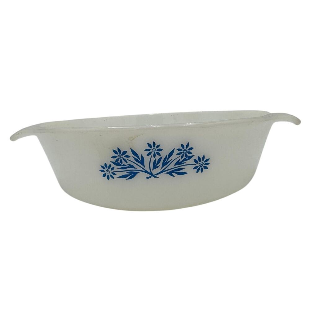 Anchor Hocking Fire King Baking Dish #436 1 Qt Blue Cornflower